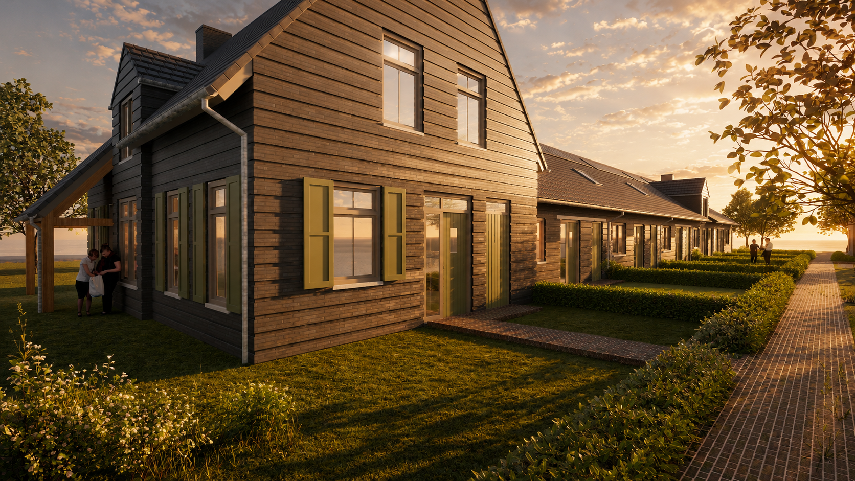 Kopwoning LW-1 met kopgevel en houten luifel